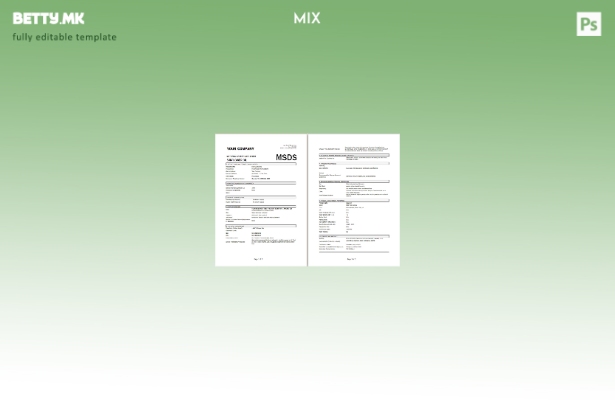 модерен стил шаблон за безбедносен лист на вашата компанија (MSDS) во Word и PDF